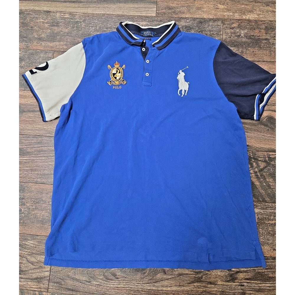 Polo Ralph Lauren Polo Shirt Mens XL Blue Big Pony #2 Logo